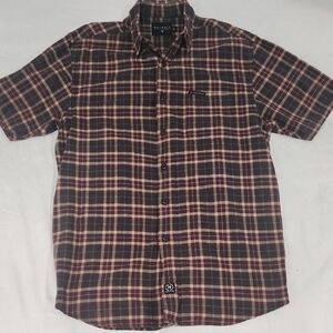 Nautica Red and Black Plaid Casual Shirt
